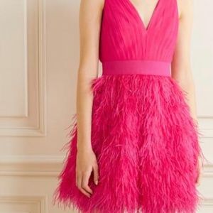 Alice and Olivia feather dress , pink , size 4, new